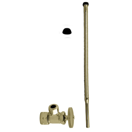 Westbrass Supply Kit, 5/8" OD x 3/8" OD x 15" Corrugated in Polished Brass D105K15-01